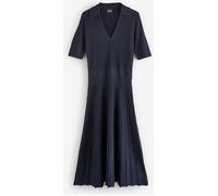 Robe longue BOSS en maille à col en V Bleu L (EU 44-46)