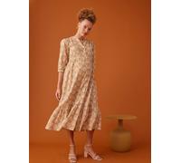Robe longue boutonnée esprit bohème jaune 34