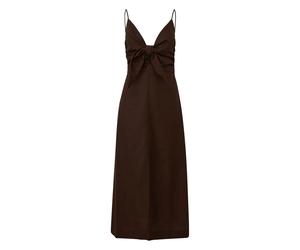 Robe longue cintrÃ©e Ã bretelles fines ajustables avec nÅud femme COMMA Marron 46