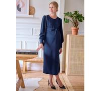 Robe longue de grossesse effet drapé marine 40