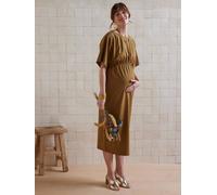Robe longue de grossesse en jersey lourd coton bio* olive 34/36