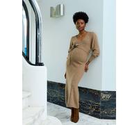 Robe longue de grossesse tricot chiné chocolat 38/40