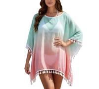 Robe Longue De Plage Femme,ÉLéGant ParéO De Plage à Franges Et Perles IdéAl pour L'éTé Et Le Style