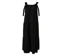 Robe longue en mÃ©lange de lin avec un nÅud femme QS Noir 40