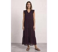 Robe longue en mousseline imprimée à volants