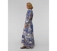 Robe Longue En Soie Pour Femmes Camilla Long Button Front 33258-azuladvt L