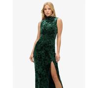 Superdry Velvet Maxi Sleeveless Midi Dress Vert S Femme