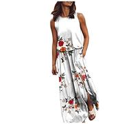Robe Longue Ete Femme Boheme Robe Boho Femme De Coton Et Lin Lâche Officiel Robe Ete Femme Mi-Longue Coton Robe Pas Cher 2023 Décontractée Rétro Hauts Cool Mode Robe Femme Chic et Elegant Longue