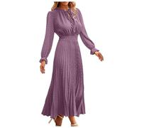 Robe Longue Femme à Pois, Robe De Soiree Manche Longue-Robe Chic Et Elegant Col V Casual Robes Automne Et Hiver Coupe AjustéE Classique Pour Cocktail Ceremonie Mariage InvitéE Dress