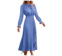 Robe Longue Femme à Pois, Robe De Soiree Manche Longue-Robe Chic Et Elegant Col V Casual Robes Automne Et Hiver Coupe AjustéE Classique Pour Cocktail Ceremonie Mariage InvitéE Dress