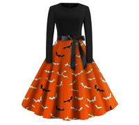 Robe Longue Femme Chic Et Elegant Citrouille Costumes Vampire Cape Horreur Malefique Petit Deguisement Halloween Costume D Femme Ado Deguisement Adulte Halloween Orange S