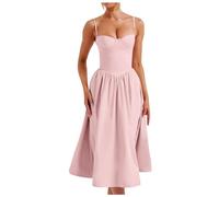 Robe Longue Femme D'été Robe Fluide Plage Courte Manches Courtes Vetement Femmes Ete Coton col en V Robes Flower Evening Dress Long Bikini Cover Up Tunique Cardigan Tendance （Rose,L）