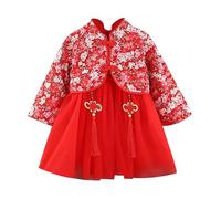 Robe Longue Fille Robes de fée pour Enfants en Bas âge,bébés Filles,Robes de Princesse pour Le Nouvel an Chinois,Performance brodés Tang