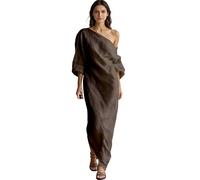 Robe Longue Fleurie Mariage Bohème Short Asymétrique Manteau Drapée Epaule Fushia Champêtre Cuisse Italienne Broderie Coquelicot Côté Mari Fleuries Dressingclub XL Boutonnee Robesoiree