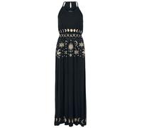 Robe longue Gothic de Gothicana by EMP - Robe Longue Imprimé Soleil, Lune &Étoiles - S à XXL - pour Femme - noir XL