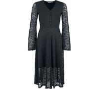 Robe longue Gothic de Jawbreaker - Robe midi en dentelle avec boutons sur le devant - S à XL - pour Femme - noir M