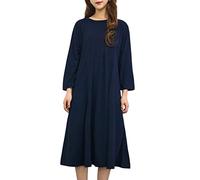 Robe Longue Hiver Robe décontractée à la Mode pour Femmes, col Rond, Manches Longues, mi-Mollet, Robe trapèze Veste pour Robe