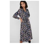 Robe longue imprimé fleuri Femme, Noir XS