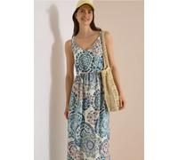 Robe longue imprimée à col V