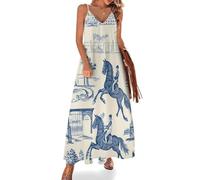 Robe Longue Maxi sans Manches à Bretelles Spaghetti pour Femme, idéale pour la Plage ou Le Concours hippique de Marseille.