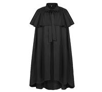 Robe longue médiévale, gothique, solide et tendance pour hommes et femmes, Noir , XL