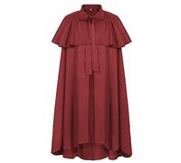 Robe longue médiévale, gothique, solide et tendance pour hommes et femmes, rouge, XL