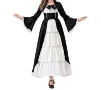 Robe longue médiévale pour femme 2025 - Robe longue Renaissance pour femme - Manches trompettes - Robe de palais victorien - Élégante robe de princesse - Vêtements de princesse - Pour Halloween