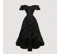 Robe longue noire vintage aux épaules dénudées pour femmes,Tenue occidentale pour femmes, Tenues de campagne, Tenues gothiques, Robe bohème, Fairycore, Tenues de croisière pour femmes, Robes vintage p