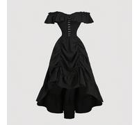 Robe longue noire vintage épaules dénudées, tenue occidentale pour femmes, tenues de campagne, tenues gothiques, robe bohème, Fairycore, tenues de croisière pour femmes, robes vintage pour femme, robe