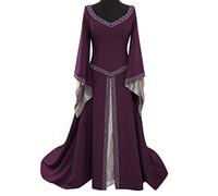 Robe longue Renaissance pour femme - Robe longue médiévale - Manches trompettes - Vintage - Robe de princesse - Robe de princesse - Robe de princesse - Robe de carnaval - Robe de soirée, de cosplay