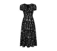 Robe longue Rockabilly de Hell Bunny - Anatomy Dress - XS à 4XL - pour Femme - noir/blanc 3XL
