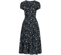 Robe longue Rockabilly de Hell Bunny - Robe Hello Goodbye - XS à 4XL - pour Femme - noir/blanc 3XL