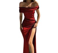 Robe Longue Velours Femme Robe De FêTe Manches Longues, VêTements De SoiréE Grande Taille Sexy Col V Charmant Couleur Unie Moulante Dress Chic Et Elegant DéContractéS