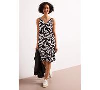 Street One Femme Robe longueur genou à col fendu en lin in Marron, in size: 34