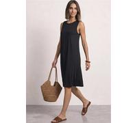 Robe longueur genou à col rond et détails boutons