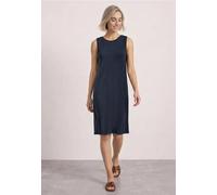 Street One Robe longueur genou avec col rond et boutons, Bleu foncé, 44