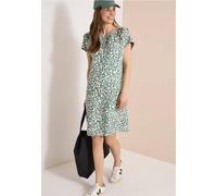 Robe longueur genou en lin mélangé avec imprimé
