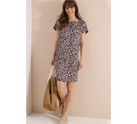 Robe longueur genou en lin mélangé avec imprimé