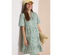 Robe longueur genou en lin mélangé avec imprimé
