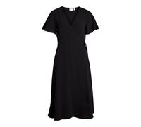 Vila Loe Wrap Short Sleeve Midi Dress Noir 36 Femme