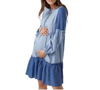 Robe - MAMALICIOUS - Mlzigga - Bleu - Volants - Manches longues L