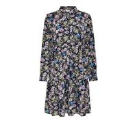 Jacqueline de Yong Robe Blouse pour Femme Imprimé, Black Iris/AOP : Violet et Fleurs Bleues parisiennes., 36