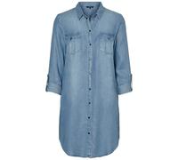 Vero Moda Robe Silla courte à manches longues Bleu L Femme