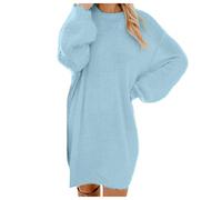 Robe Manches Longues Tricot Hiver Rigoureux Tricotée Taille Haute Coton Biologique Respirant Maintien Forme Durable Confort Enveloppant Tenue Bureau Élégante Look Casual Élégant Pull Femme Longue