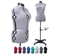 Robe Mannequin Femme réglable en Tissu à 13 Cadrans pour Couture, Corps de Mannequin avec Support à Trois pods, Hauteur d'épaule jusqu'à 177,8 cm (Taille L)