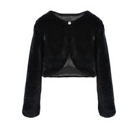 Robe manteau à manches longues et col rond en fausse fourrure pour petites filles, cardigan de mariage pour adolescente, cape boléro châle boléro court veste manteau princesse à fleurs, vêtements