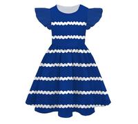 Robe Mariage Fille Robe Fille d'été pour, Couleur, Impression numérique 3D, personnalité Mignonne, de Princesse à Manches Volantes De Cocktail Grande Taille Longue