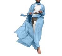 Robe Mariage Musulmane Kaftan 1 Piece Couleur Unie Longueur Entière Tenue De Prière Musulmane Femme Manches Longues Casual Idéal pour Islam Caftan Dubaï Jilbab Arabe