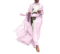 Robe Mariage Musulmane Kaftan 1 Piece Couleur Unie Longueur Entière Tenue De Prière Musulmane Femme Manches Longues Casual Idéal pour Islam Caftan Dubaï Jilbab Arabe