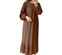 Robe Mariage Musulmane Kaftan 1 Piece Longueur Entière Couleur Unie Robe De Prière Musulmane Femme Manches Longues Élégante Idéal pour Jilbab Moyen-Orient Caftan Abaya Islam